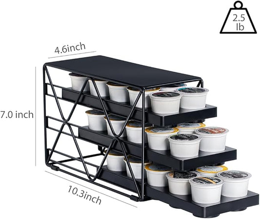 3 Tier Coffee Pod Holder for KCup Organizer Save Space Countertop Kitchen(30 Pods )