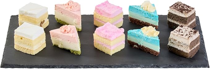 Restaurantware Slate Serving Tray 1 Pack of 11.8" x 6" Foam Feet Charcuterie Stone Plate Rustic Edges Freezable Black Serving Display Cheese Boards for Kitchen, Gourmet, Dining, Parties