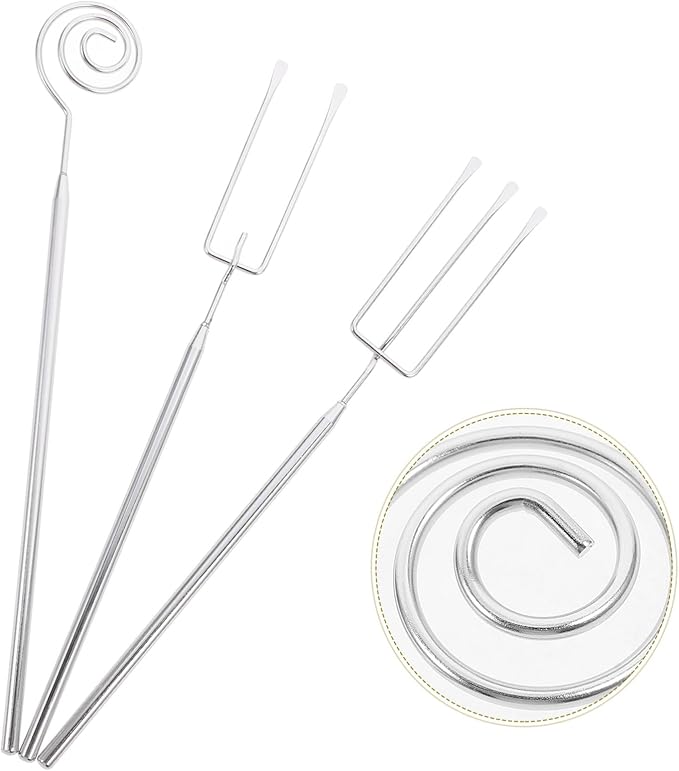 3Pcs Chocolate Dipping Tools, Stainless Steel Candy Dipping Tools Set, Baking Supplies Stainless Steel Fondue Fork, Cooking Tool Set Dishwasher Safe