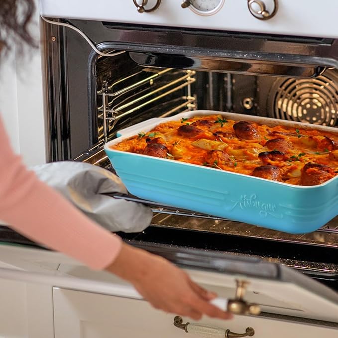 Casserole Dish Ceramic Baking Dish Casserole Dishes for Oven 9x13 Baking Dish with Handles Deep and Large Capacity Baking Dish for Casseroles Lasagnas Roasted Vegetables Great Kitchen Gifts,Blue