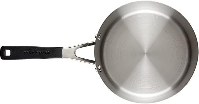 KitchenAid Stainless Steel Induction Saucepan with Lid, 3 Quart - Brushed Stainless Steel