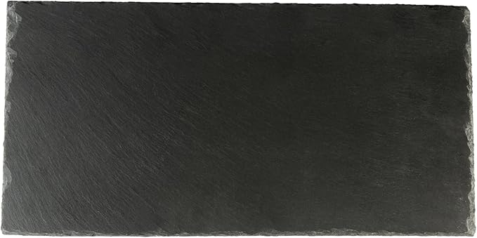 Restaurantware Slate Serving Tray 1 Pack of 15.7" x 7.8" Foam Feet Charcuterie Stone Plate Rustic Edges Freezable Black Serving Display Cheese Boards for Kitchen, Gourmet, Dining, Parties