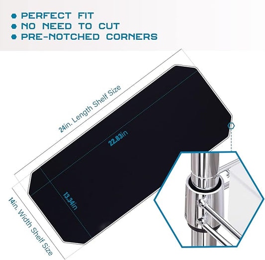 BRIAN & DANY Wire Shelf Liner 14" X 24", Heavy Duty Shelf Liners for Wire Shelving, Waterproof Protector Mats, Set of 3, Black