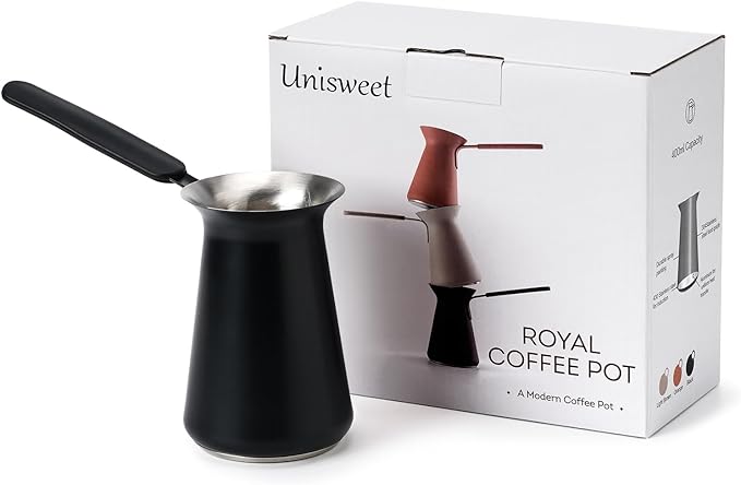 Turkish Coffee Pot - Gifts for Family &Friends,Cezve/Ibrik Coffee Pot for Stovetop,Briki Greek Turkish Pot with Heat-Resistant Rubber Handle,Milk Warming Pot,Arabic Tea Pot