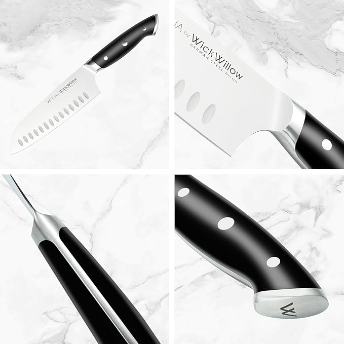 7β Santoku Knife β Razor Sharp German Steel DIN1.4116 β Japanese-Style Vegetable Knife for Chopping, Slicing & Mincing β Full Tang & Ergonomic Handle β Chefs kitchen Knife β Gift Box β Velina series