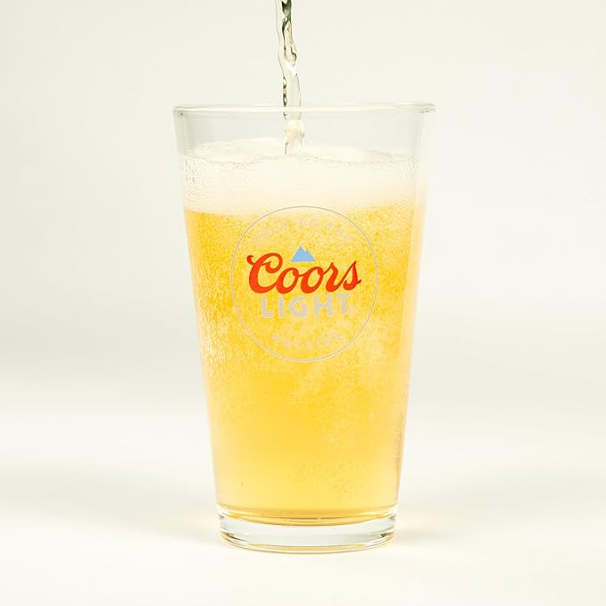 LORD'S ROCKS Coors Light Beer Glasses 16oz Pint Glass - Set of 4 Authentically Licensed Compatible