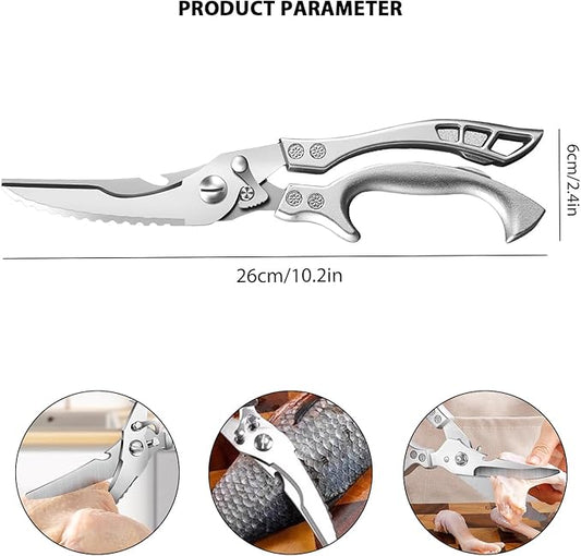 Poultry Shears, Heavy Duty Kitchen Shears With Anti-Slip Handle,Poultry Scissors for Meat, Chicken, Bone,Turkey, Fish