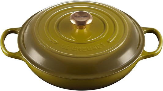 Le Creuset Enameled Cast Iron Signature Braiser, 3.5 qt., Olive