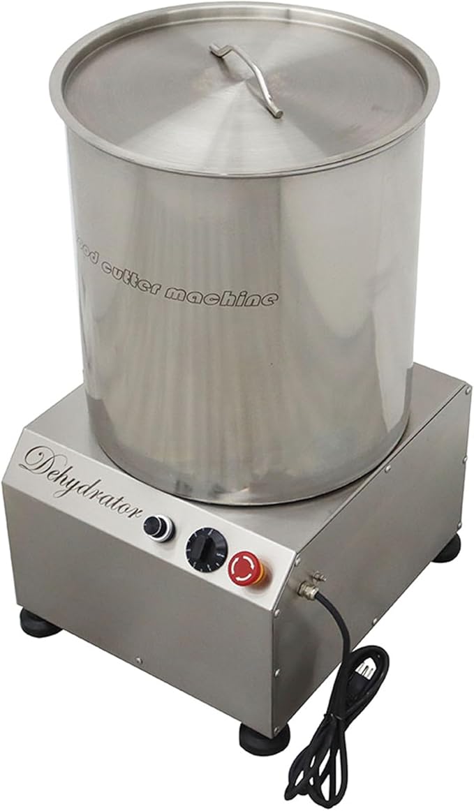 Commercial 110V Electric Salad Spinner Stainless Steel Electric Salad Spin Dryer for Vegetables Fruits Soy Milk Large Capacity for Carteens & Restaurant 0.75KW