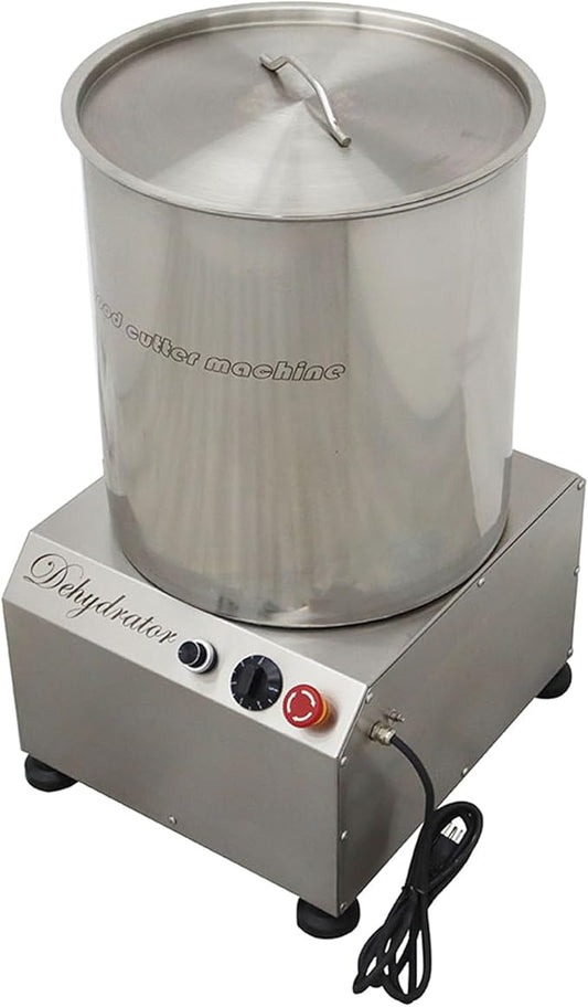 Commercial 110V Electric Salad Spinner Stainless Steel Electric Salad Spin Dryer for Vegetables Fruits Soy Milk Large Capacity for Carteens & Restaurant 0.75KW