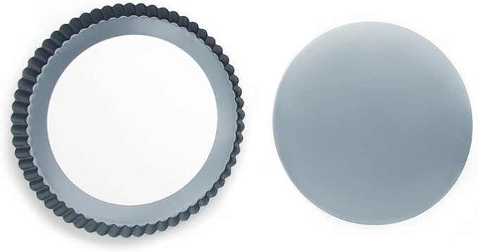 Fox Run Removable Bottom Non-Stick Tart and Quiche Pan, Loose Bottom Quiche Pan - 9.5-inch