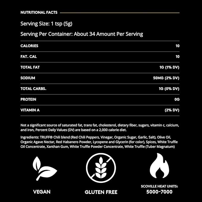 TRUFF Hot Sauce with White Truffle and Jalapeño, More Heat and Agave Nectar, 6 oz