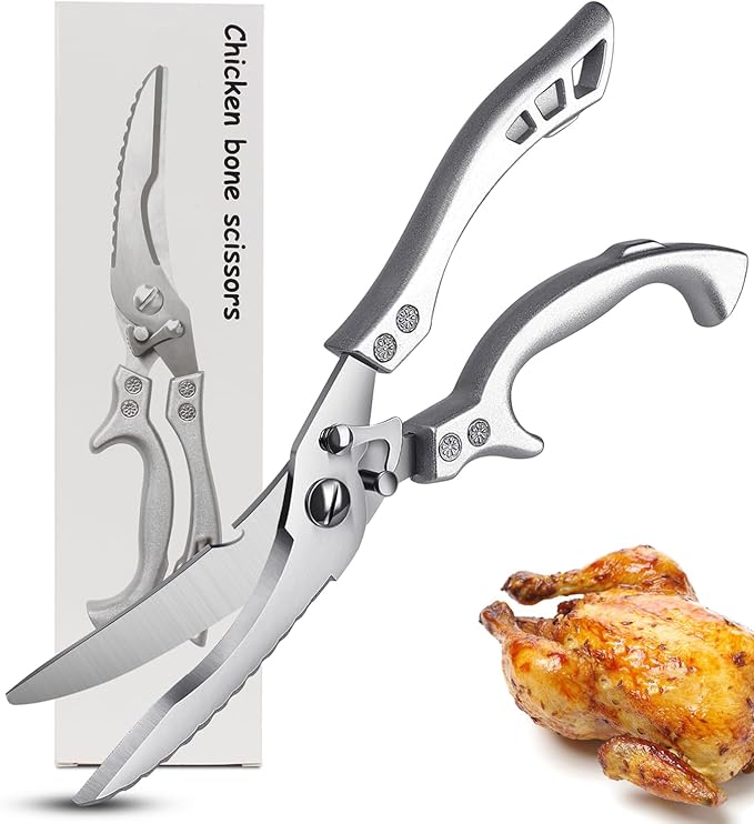 Poultry Shears, Heavy Duty Kitchen Shears With Anti-Slip Handle,Poultry Scissors for Meat, Chicken, Bone,Turkey, Fish