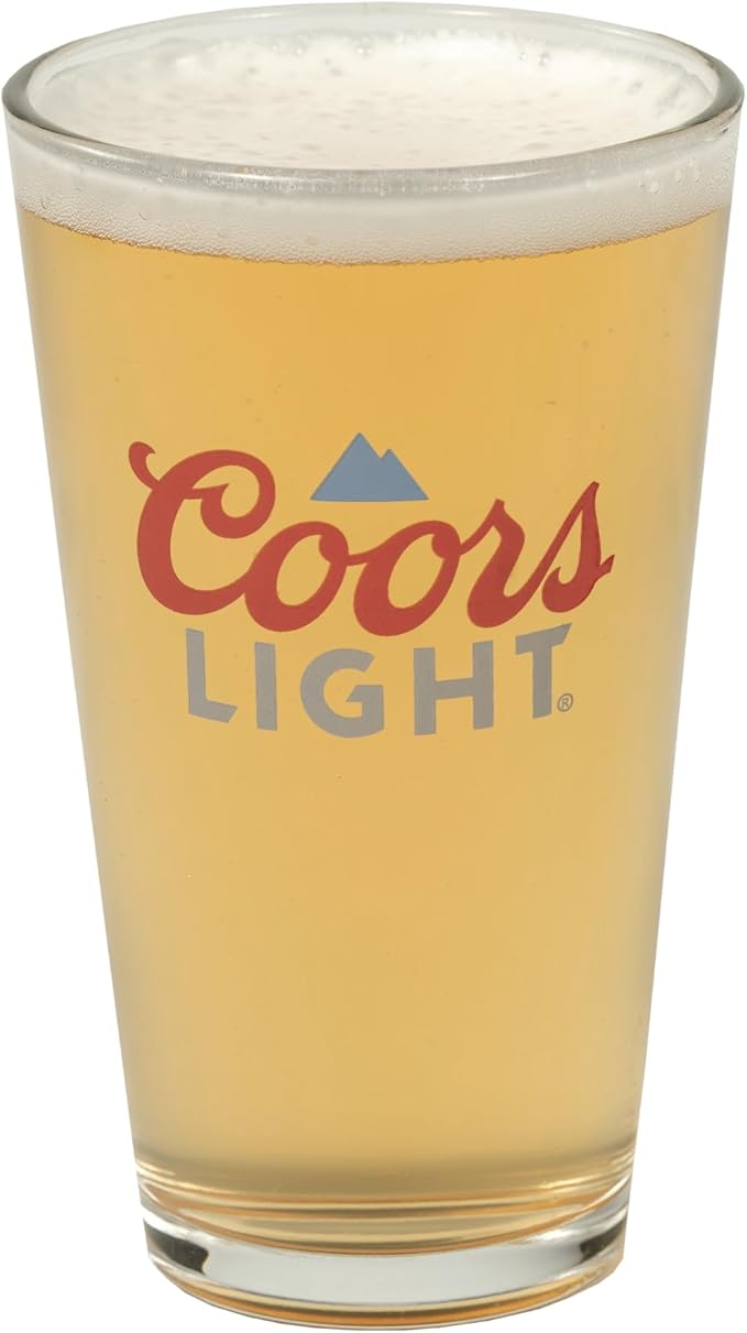 LORD'S ROCKS Coors Light Beer Glasses 16oz Pint Glass - Set of 4 Authentically Licensed Compatible