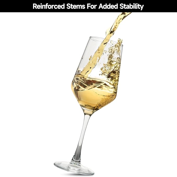 Wine Glasses Set of 4,13.5 oz Clear Red/White,Wine Glasses for Party, Wedding and Home,Premium Glasses Hand Blown,Long Stem,Daily Use.