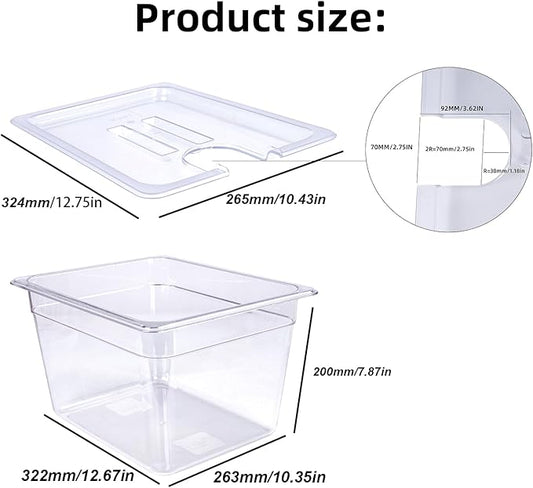 12 QT Sous Vide Container with Lid,Sous Vide Cookers Compatible with Anova, Joule, Nano, Wancle,Perfect for Chicken, Beef,Parties and Professionals (12 qt without racks)