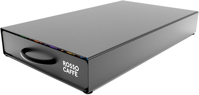 ROSSO CAFFÈ - Coffee Capsule Drawer Organizer, Holds Up to 45 capsules, Space-Saving Storage, Sleek Countertop Design