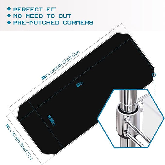 BRIAN & DANY Wire Shelf Liner 18" X 48", Heavy Duty Shelf Liners for Wire Shelving, Waterproof Protector Mats, Set of 5, Black