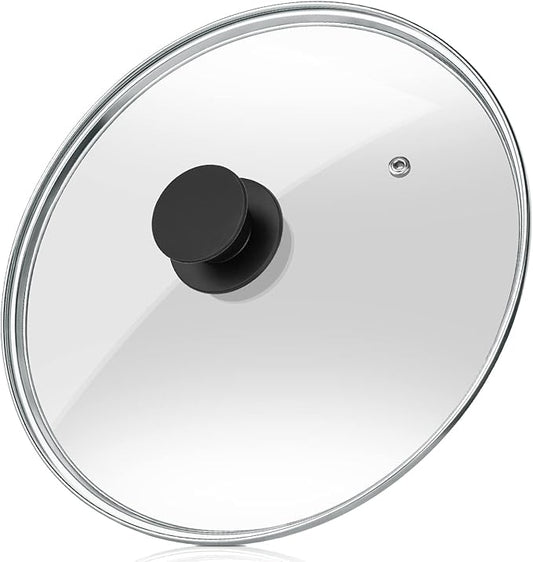 Wadaza Pan Lid 13 Inch - Tempered Glass Pot Lid - Oven Safe Replacement Glass Lid for Frying Pan Wok Pot Skillet
