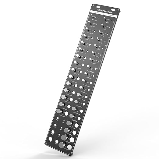 SEESII 34 Thread Checker, Nut and Bolt Thread Identifier Gauge: Precision Engineered with 15 Metric, 19 Standard & 8 Drill Sizes for Accurate Measurement - Bolt Size Finder Tool for DIY Enthusiasts