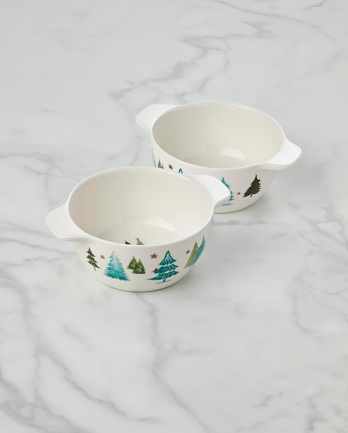 Lane Soup Bowls, Set of 2, 20 oz, Christmas Drinkware, Holiday Hosting