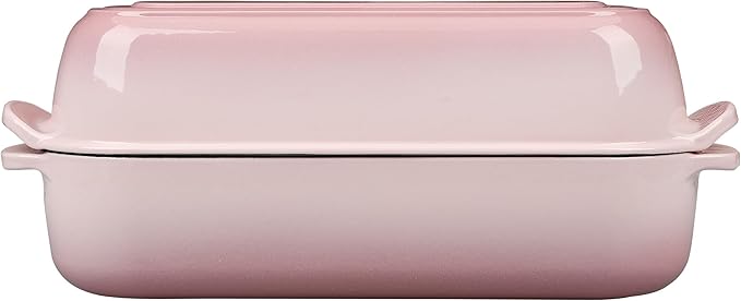 Enameled Cast Iron Loaf Pan with Lid, Dutch Oven Bread pan for Homemade Sourdough Bread Baking, 12.5x5.5 inch, 5qt, Pink