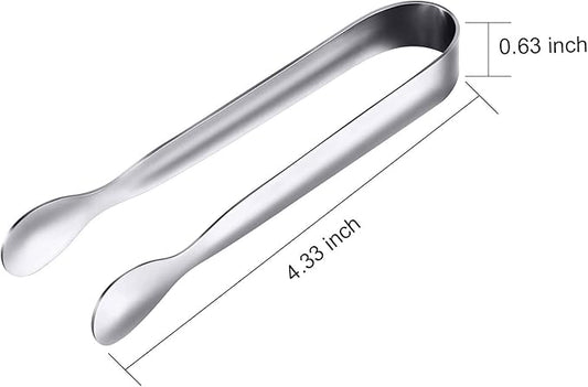 Gejoy 12 Pieces Mini Tongs Stainless Steel Small Sugar Serving Tongs for Charcuterie Board Appetizers Dessert Serving Food Tiny Party Danish Candy(4.3 Inch,Silver)