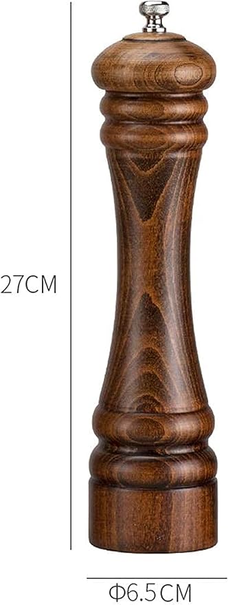 Salt and Pepper Grinder Wooden Salt and Pepper Mill Set Shakers with Stainless Steel,Adjustable Grinding Thickness-Pack of 2