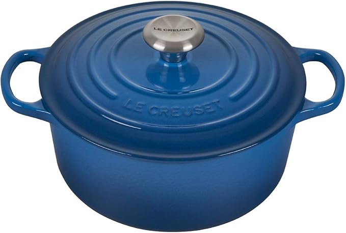 Le Creuset 5-Piece Oven and Stovetop Cookware Bundle - 4-1/2 QT Round Dutch Oven, 8 QT Covered Stockpot, and 10" Toughened Nonstick Pro Fry Pan - Marseille