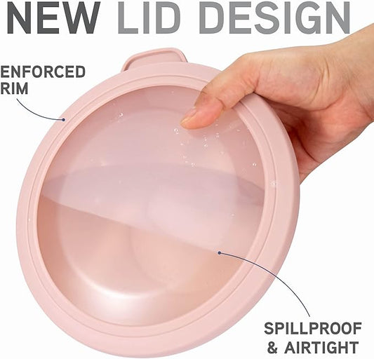 COOK WITH COLOR Mixing Bowls with TPR Lids - 12 Piece Plastic Nesting Bowls Set includes 6 Prep Bowls and 6 Lids, Microwave Safe Mixing Bowl Set (Pink Ombre)