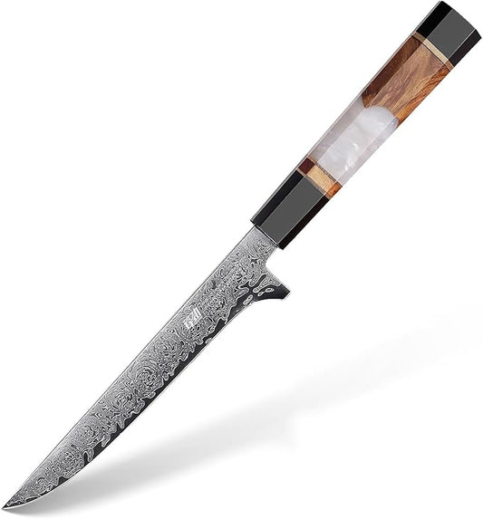 FINDKING Boning Knife 5.5 Inch, Sharp Trimming & Fillet Knife for Meat, Brisket & Fish, Japanese Style (BLACK-ROSE Series)