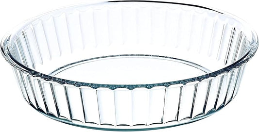 Simaxx Glass Pie Pan for Baking, 10.25 Inch Deep Round Pie Plate Dish, Apple, Pumpkin, Holiday Pies, Fluted Pie Holder, Oven Safe Tray, Borosilicate Glass Cake Tin
