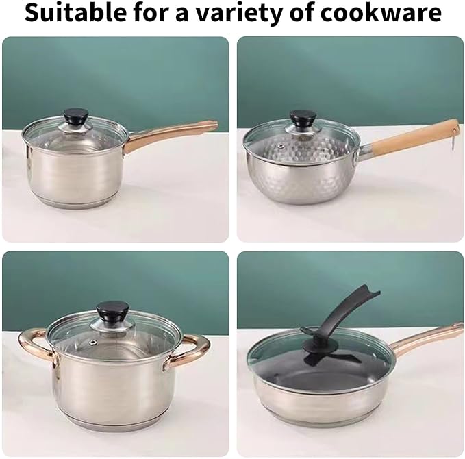 Tempered Glass Lid for Instant Pot 8-10 Quart - 10 Inch Universal Pot Cover Replacement, Clear with Heat-resistant Handle, Stainless Steel Rim, Easy to Grip (M)