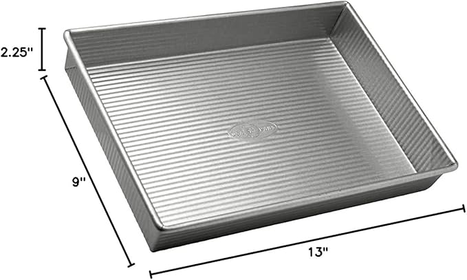 USA Pan Bakeware Rectangular Cake Baking Pan, 9 x 13 inch, Nonstick & Quick Release Coating, Aluminized Steel