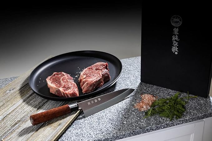 Traditional Japanese Professional Kitchen Chef Knife Set - Premium Gyuto Santoku Nakiri Petty High Corrosion Resistance Full Tang Knife Set