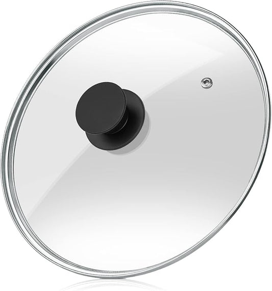 Wadaza Pan Lid 12 Inch - Tempered Glass Pot Lid - Oven Safe Replacement Glass Lid for Frying Pan Wok Pot Skillet