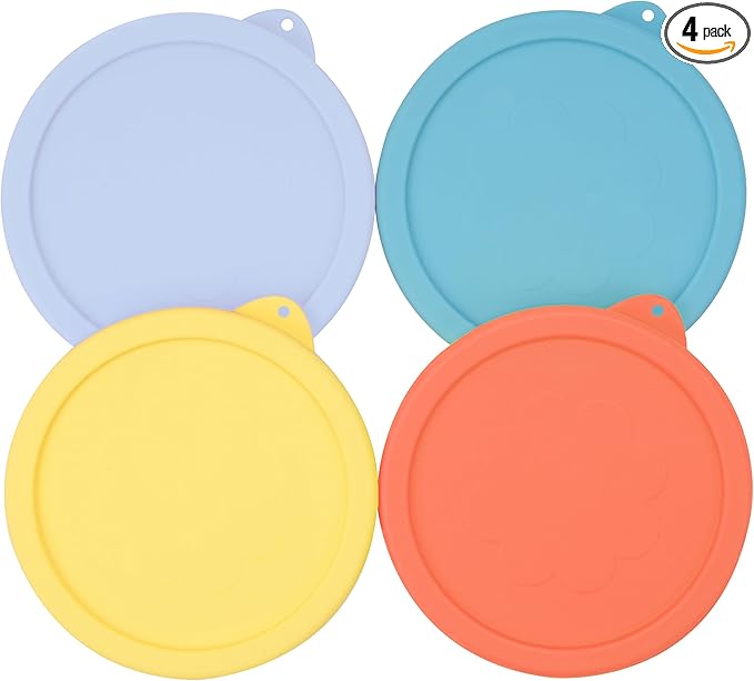2 Cup Silicone Replacement Lids Storage Cover for Anchor Hocking Glass Bowls (Container not Included) 4 Pack Microwave, Dishwasher and Freezer Safe