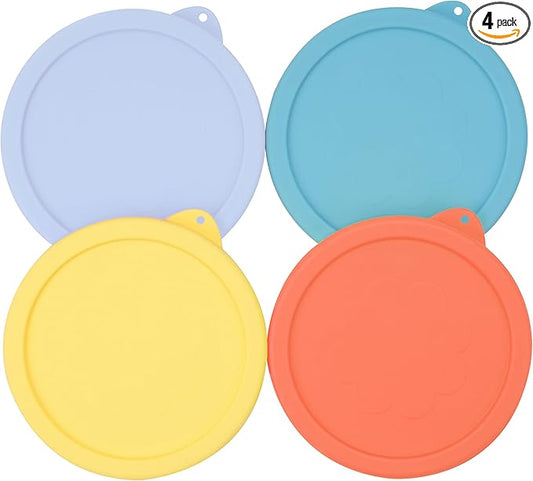 2 Cup Silicone Replacement Lids Storage Cover for Anchor Hocking Glass Bowls (Container not Included) 4 Pack Microwave, Dishwasher and Freezer Safe