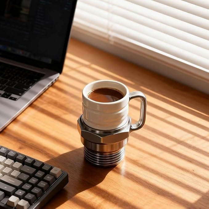 Spark Plug Mug, Unique Creative Design Travel Coffee Mug, Ceramic Travel Coffee Mugs, Engine Spark Plug Design, Funny Car Enthusiast Gift for Mechanics Auto Enthusiasts Collectors(2pcs)