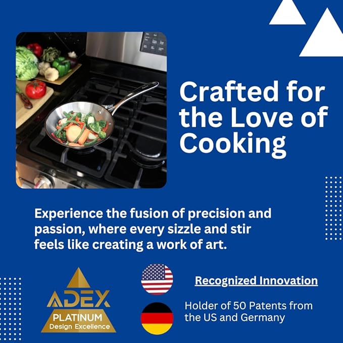 Chantal Induction 21 Steel 8 Piece Cookware Set with Ceramic Coated Fry Pans, 8 pc Set