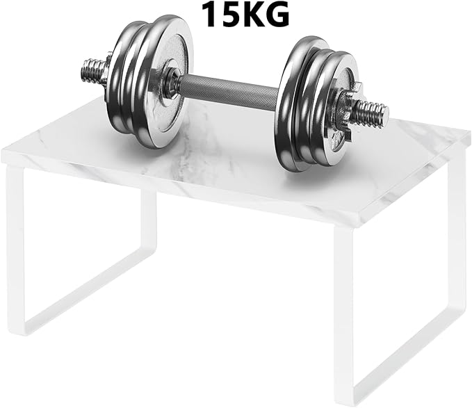 NEX Kitchen Counter Shelf, Stackable Cabinet Shelf Organizers Expandable Countertop Shelf for Pantry, Set of 4, White