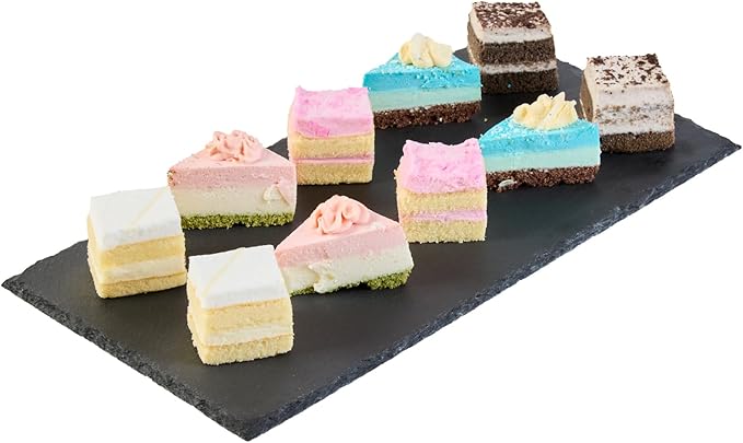 Restaurantware Slate Serving Tray 1 Pack of 11.8" x 6" Foam Feet Charcuterie Stone Plate Rustic Edges Freezable Black Serving Display Cheese Boards for Kitchen, Gourmet, Dining, Parties