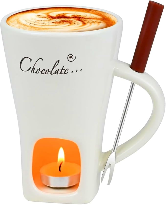Chocolate Melting Mug Cheese Candy Mini Fondue Pot With Forks