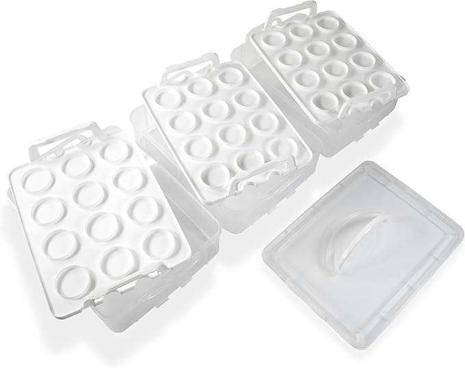 Sherfire 3-tier Cupcake Carrier with Lid and Handle - Clear Plastic, Holds Up to 36 Cupcakes/Muffins or 3 Cakes - Complete with Food Spatula