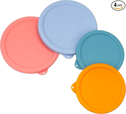 2 Cup 4 Cup Silicone Replacement Lids Storage Cover for Anchor Hocking Glass Bowls (Container not Included) 4 Pack Microwave, Dishwasher and Freezer Safe