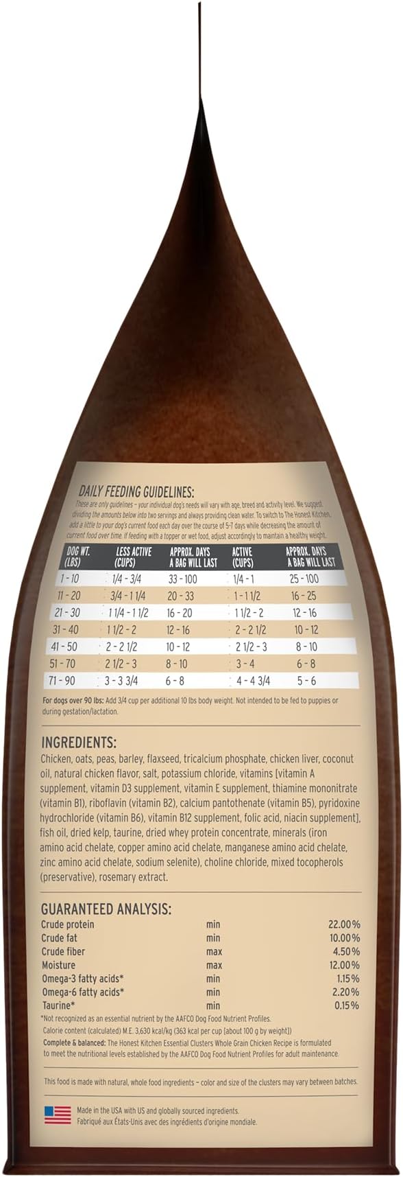 The Honest Kitchen Essential Clusters Dog Whole Grain Chicken 5 lb Bag