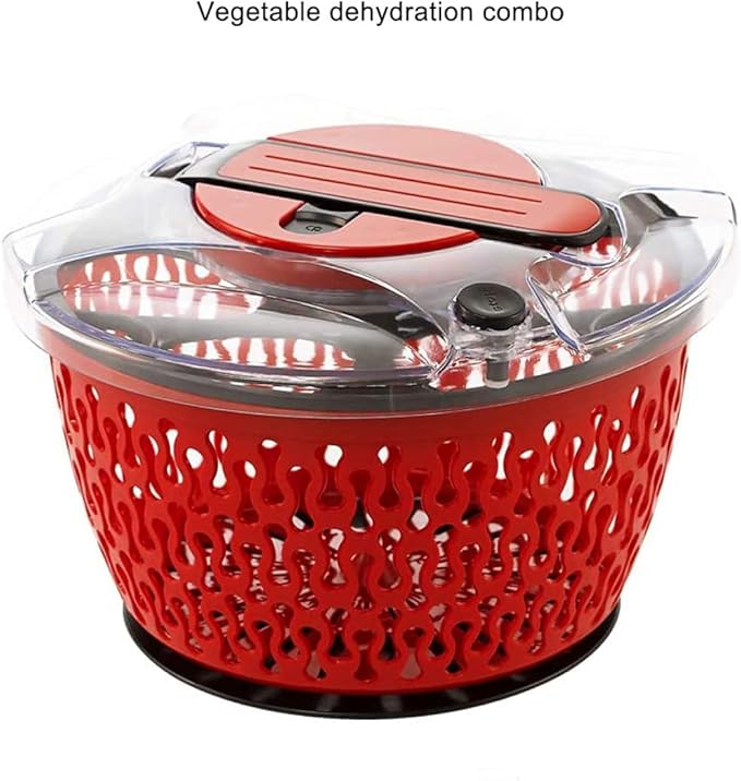 Salad Spinner Salad Machine, Rotating Bottom for Fruit and Vegetable Dryer Non-Slip Design with Lid and Water Filter Basket Lockable Handle