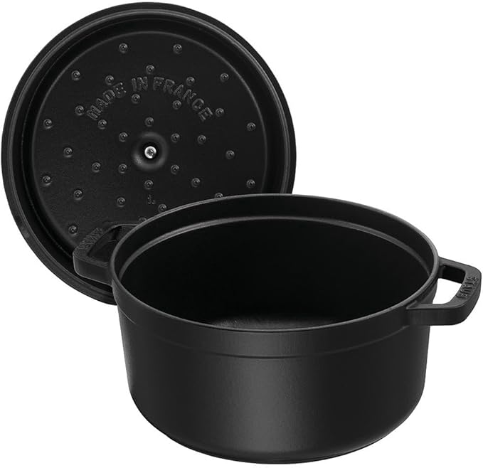 Staub 1103425 Black Cast Iron 13.25 Qt. Round Cocotte