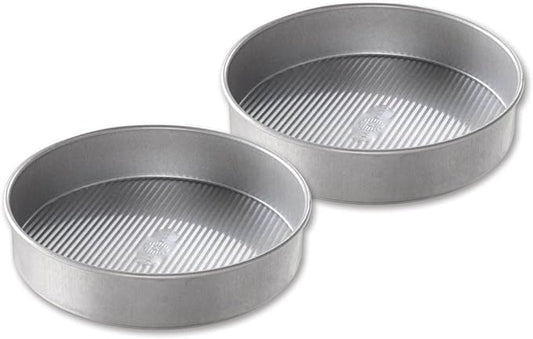 USA Pan Bakeware Round Cake Pan, 9 inch, Nonstick & Quick Release Coating, Made in the USA from Aluminized Steel, Set of 2