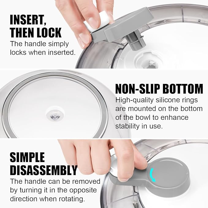 KEOUKE Manual Salad Spinner - Hand-Crank Vegetable & Lettuce Dryer for Washing, Spinning, and Draining Greens, Fruits, and Vegetables - Food-Grade Material, Easy-Clean Detachable Parts 4.2Qt.
